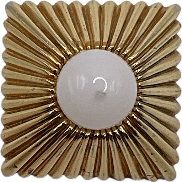 Signed MAZER Pat Pend Dimensional Square Glass Cab Brooch Joseph Jomaz Jewelry - Picture 1 of 8